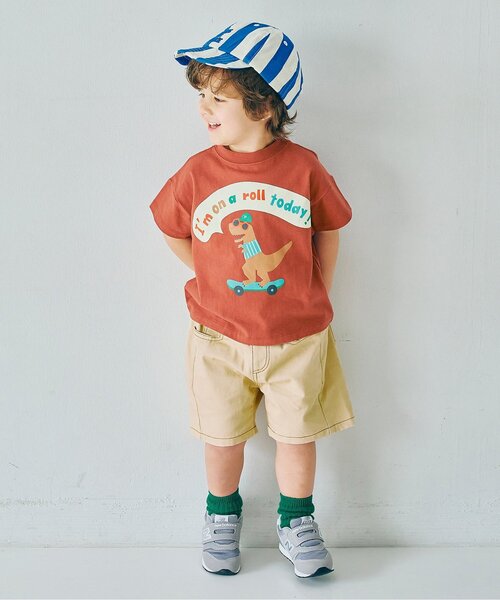 p.premier（ピードットプルミエ）の「カラーツイル&デニムワイドハーフパンツ（その他パンツ・キッズ・ブラウン/ベージュ/チャコール/パープル/ブルー・80/90/100/110/120/130/140）」の11枚目の写真