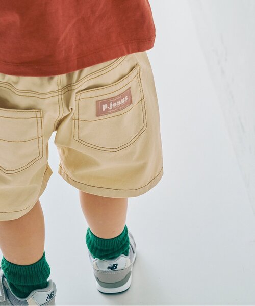 p.premier（ピードットプルミエ）の「カラーツイル&デニムワイドハーフパンツ（その他パンツ・キッズ・ブラウン/ベージュ/チャコール/パープル/ブルー・80/90/100/110/120/130/140）」の12枚目の写真