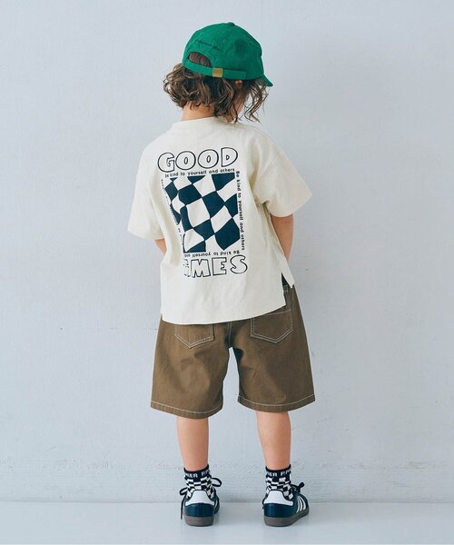 p.premier（ピードットプルミエ）の「カラーツイル&デニムワイドハーフパンツ（その他パンツ・キッズ・ブラウン/ベージュ/チャコール/パープル/ブルー・80/90/100/110/120/130/140）」の20枚目の写真