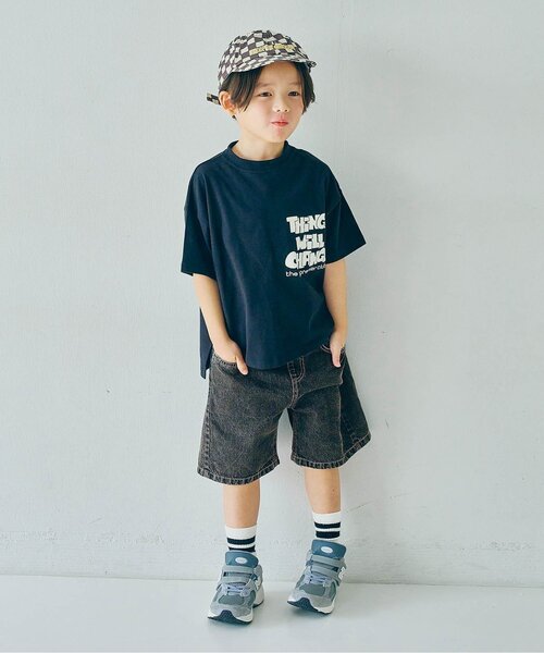 p.premier（ピードットプルミエ）の「カラーツイル&デニムワイドハーフパンツ（その他パンツ・キッズ・ブラウン/ベージュ/チャコール/パープル/ブルー・80/90/100/110/120/130/140）」の19枚目の写真
