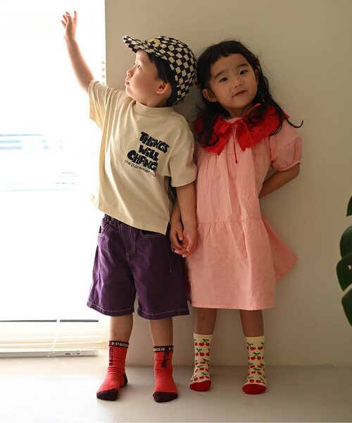 p.premier(ピードットプルミエ)の「カラーツイル&デニムワイドハーフパンツ(その他パンツ・キッズ・ブラウン/ベージュ/チャコール/パープル/ブルー・80/90/100/110/120/130/140)」の15枚目の写真