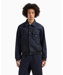 ARMANI EXCHANGE | 【A|X アルマーニ エクスチェンジ】ダークインディゴ ミックスファブリック デニムジャケット(デニムジャケット)
