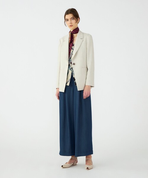 BALLSEY（ボールジィ）の「【WEB先行予約】ミックススラブストレッチ 1Bテーラードジャケット（テーラードジャケット・レディース・ブラック系その他/ライトベージュ・38/36）」の3枚目の写真