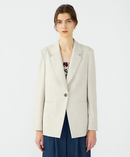 BALLSEY（ボールジィ）の「【WEB先行予約】ミックススラブストレッチ 1Bテーラードジャケット（テーラードジャケット・レディース・ブラック系その他/ライトベージュ・38/36）」の5枚目の写真