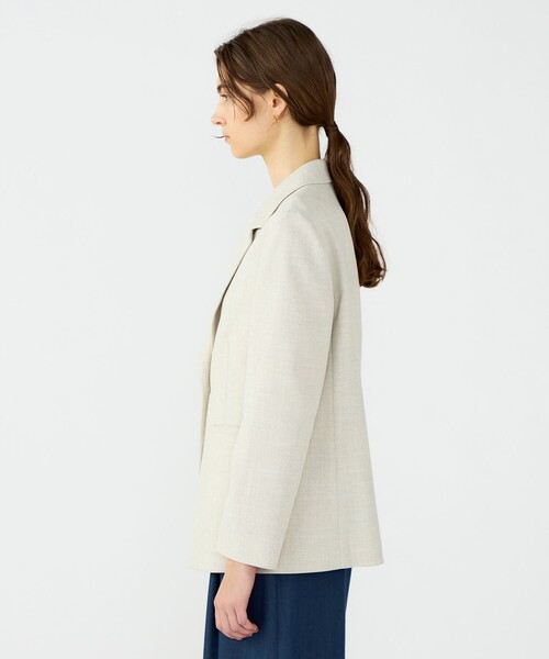 BALLSEY（ボールジィ）の「【WEB先行予約】ミックススラブストレッチ 1Bテーラードジャケット（テーラードジャケット・レディース・ブラック系その他/ライトベージュ・38/36）」の6枚目の写真