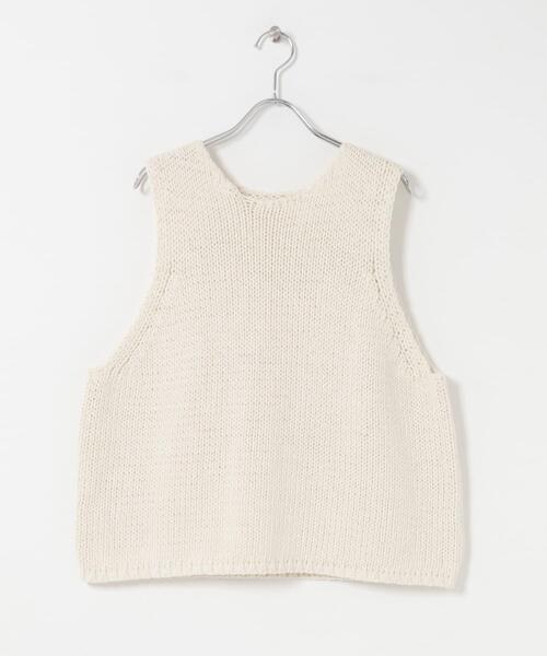 かぐれ（カグレ）の「コットンローゲージニットベスト（ベスト・レディース・アイボリー/ブラック・FREE）」の15枚目の写真
