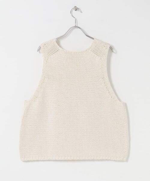 かぐれ（カグレ）の「コットンローゲージニットベスト（ベスト・レディース・アイボリー/ブラック・FREE）」の16枚目の写真
