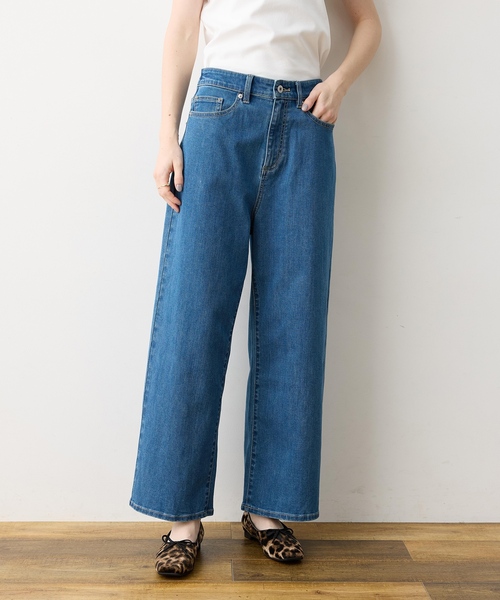 LE SOUK HOLIDAY(ルスークホリデー)の「ストレッチデニムワイドパンツ(その他パンツ・レディース・ネイビー/ブルー・M/L)」の4枚目の写真