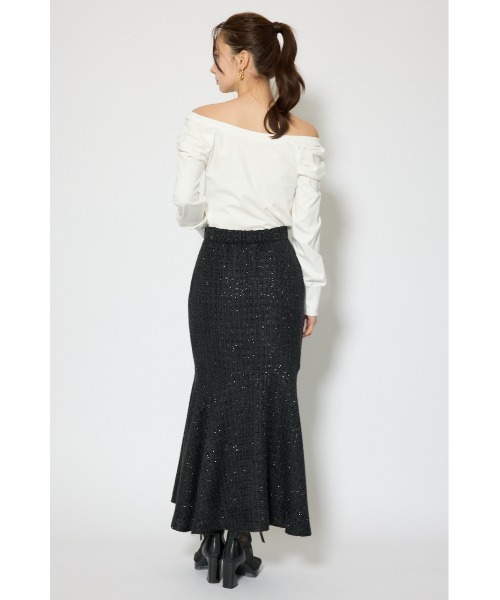 rienda(リエンダ)の「ラップスリットツイードマーメイドスカート 春服(スカート・レディース・ブラック/ベージュ/ピンク・SMALL/MEDIUM)」の7枚目の写真
