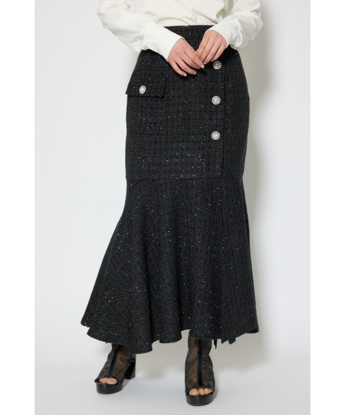 rienda(リエンダ)の「ラップスリットツイードマーメイドスカート 春服(スカート・レディース・ブラック/ベージュ/ピンク・SMALL/MEDIUM)」の8枚目の写真