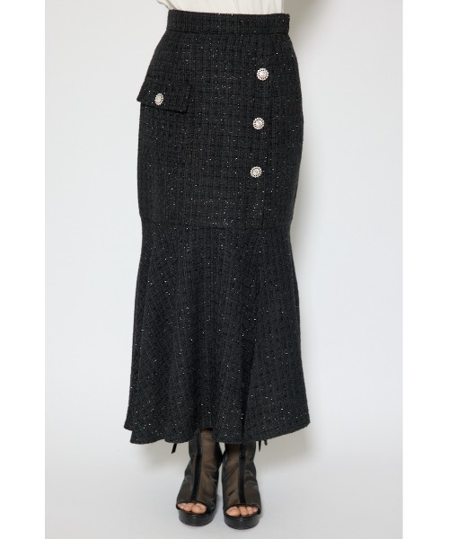 rienda(リエンダ)の「ラップスリットツイードマーメイドスカート 春服(スカート・レディース・ブラック/ベージュ/ピンク・SMALL/MEDIUM)」の11枚目の写真