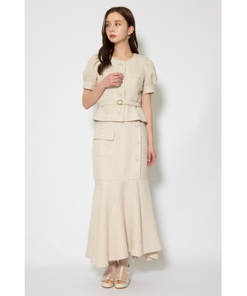 rienda(リエンダ)の「ラップスリットツイードマーメイドスカート 春服(スカート・レディース・ブラック/ベージュ/ピンク・SMALL/MEDIUM)」の14枚目の写真