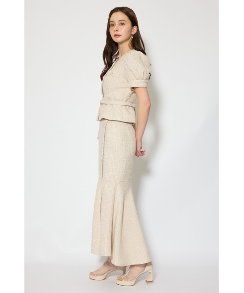 rienda(リエンダ)の「ラップスリットツイードマーメイドスカート 春服(スカート・レディース・ブラック/ベージュ/ピンク・SMALL/MEDIUM)」の15枚目の写真