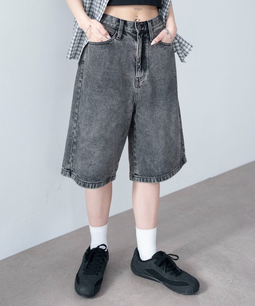 WEGO（ウィゴー）の「WEGO/【26年春夏新作】デニムハーフパンツ（デニムパンツ・レディース・ライトインディゴブルー/その他1/インディゴブルー/ブルー系その他/ブラック系2/ブラック系その他・SMALL/MEDIUM）」の2枚目の写真