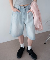 デニムパンツ（ブルー・ネイビー/青色系・ハーフ・ひざ丈