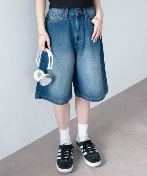 WEGO（ウィゴー）の「WEGO/【26年春夏新作】デニムハーフパンツ（デニムパンツ・レディース・ライトインディゴブルー/その他1/インディゴブルー/ブルー系その他/ブラック系2/ブラック系その他・SMALL/MEDIUM）」の4枚目の写真