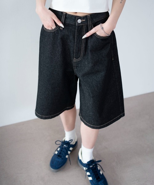 WEGO（ウィゴー）の「WEGO/【26年春夏新作】デニムハーフパンツ（デニムパンツ・レディース・ライトインディゴブルー/その他1/インディゴブルー/ブルー系その他/ブラック系2/ブラック系その他・SMALL/MEDIUM）」の8枚目の写真