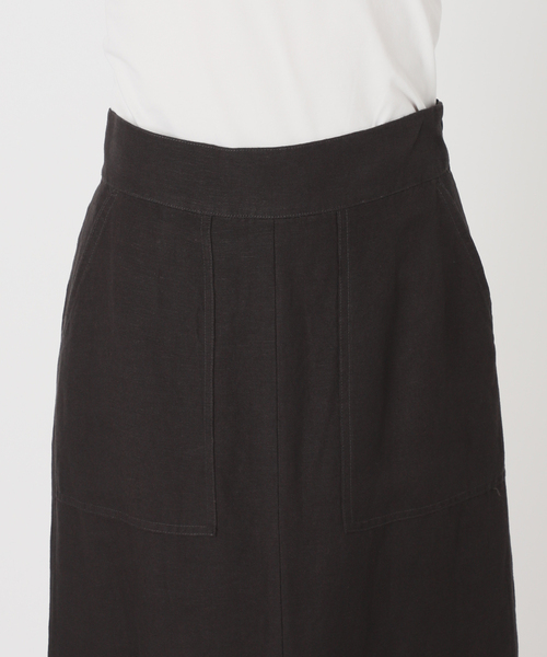 B.C STOCK（ベーセーストック）の「《S/Mサイズ展開》手洗い可 / リネンレーヨンストレートスカート（スカート・レディース・ブルー/ブラックミックス/スミクロ/カーキ・SMALL/MEDIUM）」の22枚目の写真
