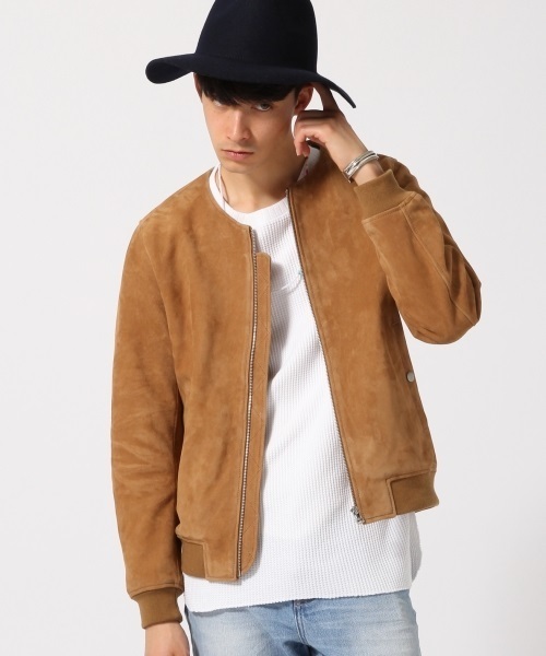 RAGEBLUE（レイジブルー）の「＜本革使用＞スウェードノーカラーブルゾン/710132（ブルゾン・メンズ・ブラウン・MEDIUM/LARGE）」の9枚目の写真