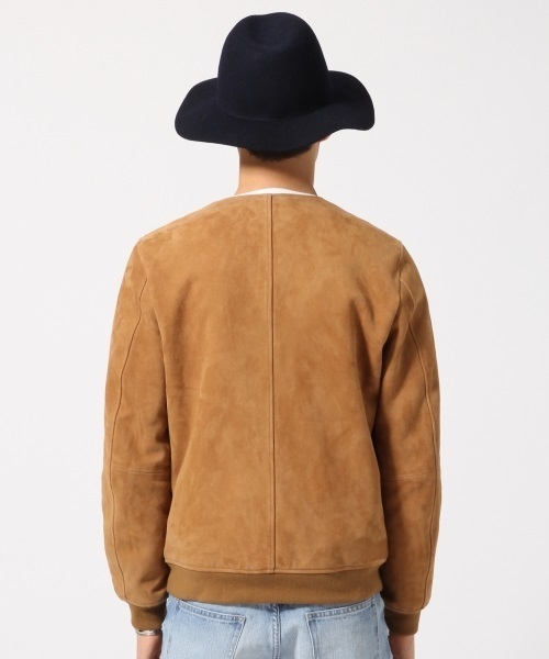 RAGEBLUE（レイジブルー）の「＜本革使用＞スウェードノーカラーブルゾン/710132（ブルゾン・メンズ・ブラウン・MEDIUM/LARGE）」の3枚目の写真