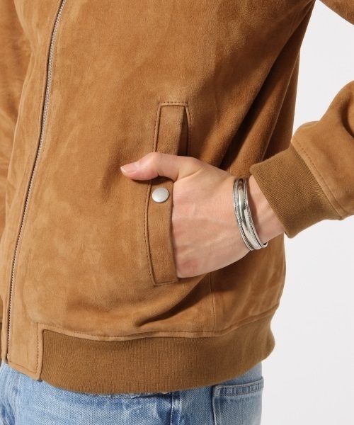 RAGEBLUE（レイジブルー）の「＜本革使用＞スウェードノーカラーブルゾン/710132（ブルゾン・メンズ・ブラウン・MEDIUM/LARGE）」の6枚目の写真