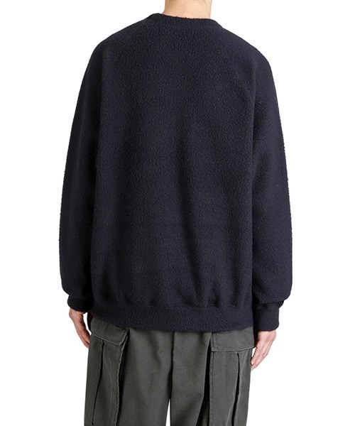 GOLD（ゴールド）の「GOLD / ゴールド：Super 140s WOOL FLEECE RAGLAN CREW NECK SHIRT：25B-GL69593[MUS]（ニット/セーター・メンズ・ネイビー・L）」の9枚目の写真