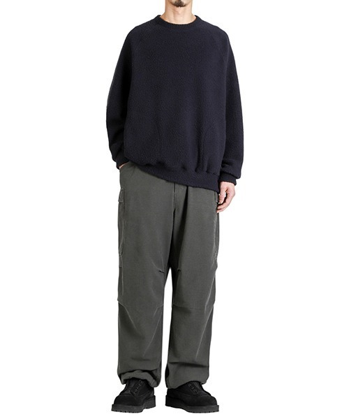 GOLD（ゴールド）の「GOLD / ゴールド：Super 140s WOOL FLEECE RAGLAN CREW NECK SHIRT：25B-GL69593[MUS]（ニット/セーター・メンズ・ネイビー・L）」の10枚目の写真