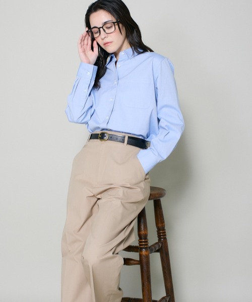 I.T.'S international(イッツインターナショナル)の「オックスベーシックシャツ(シャツ/ブラウス・レディース・ブルー/ストライプ/オフホワイト・9号/11号)」の9枚目の写真