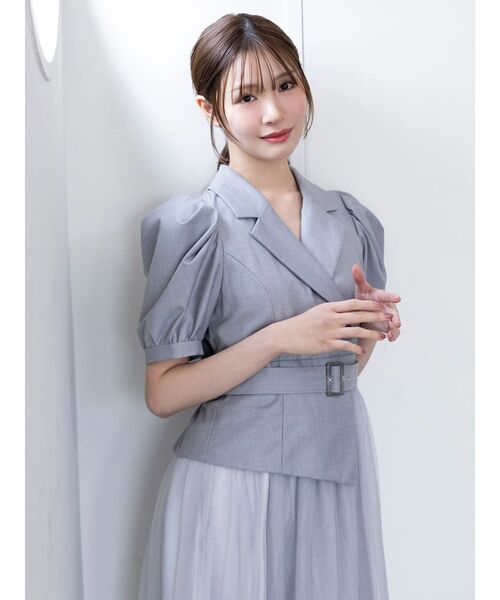 MERCURYDUO（マーキュリーデュオ）の「ジャケットドッキングワンピース（ワンピース・レディース・ライム/インディゴブルー/グレー・MEDIUM/SMALL）」の12枚目の写真