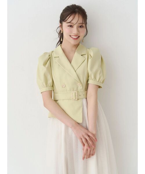 MERCURYDUO（マーキュリーデュオ）の「ジャケットドッキングワンピース（ワンピース・レディース・ライム/インディゴブルー/グレー・MEDIUM/SMALL）」の17枚目の写真