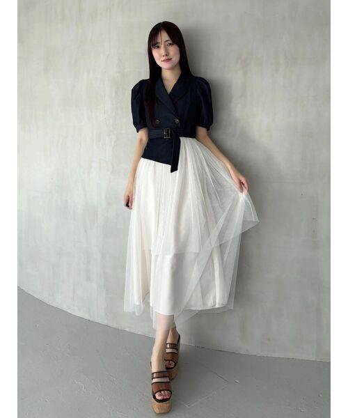 MERCURYDUO（マーキュリーデュオ）の「ジャケットドッキングワンピース（ワンピース・レディース・ライム/インディゴブルー/グレー・MEDIUM/SMALL）」の19枚目の写真