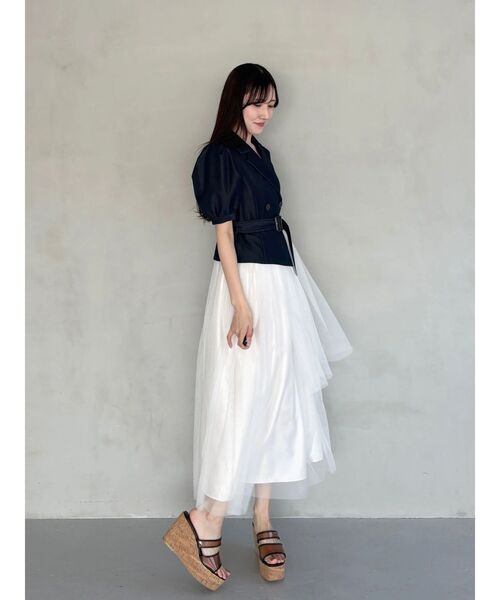 MERCURYDUO（マーキュリーデュオ）の「ジャケットドッキングワンピース（ワンピース・レディース・ライム/インディゴブルー/グレー・MEDIUM/SMALL）」の21枚目の写真