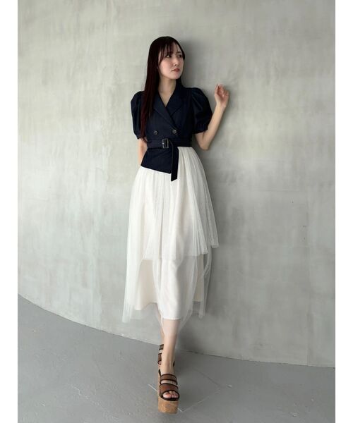 MERCURYDUO（マーキュリーデュオ）の「ジャケットドッキングワンピース（ワンピース・レディース・ライム/インディゴブルー/グレー・MEDIUM/SMALL）」の22枚目の写真