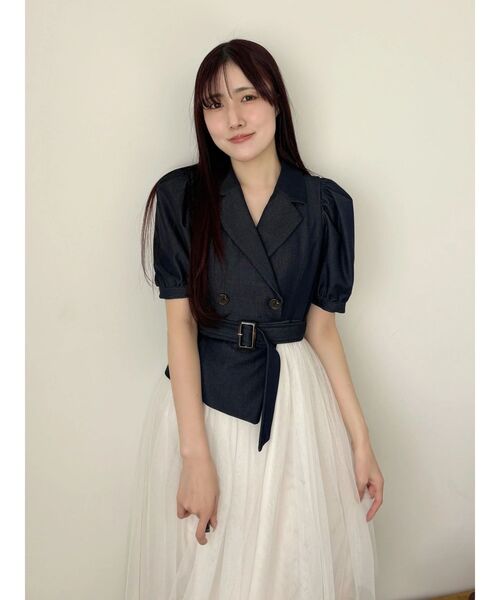 MERCURYDUO(マーキュリーデュオ)の「ジャケットドッキングワンピース(ワンピース・レディース・ライム/インディゴブルー/グレー・MEDIUM/SMALL)」の22枚目の写真