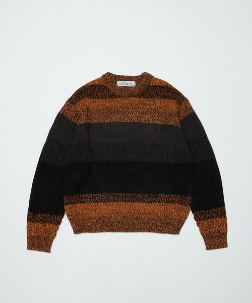 BAL（バル）の「GRADATION STRIPE CREWNECK SWEATER（ニット/セーター・メンズ・ブルー/グリーン/オレンジ・3/2/1）」の11枚目の写真