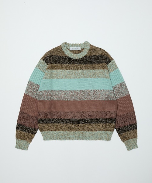 BAL（バル）の「GRADATION STRIPE CREWNECK SWEATER（ニット/セーター・メンズ・ブルー/グリーン/オレンジ・3/2/1）」の15枚目の写真