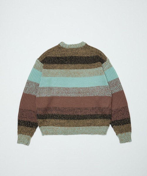 BAL（バル）の「GRADATION STRIPE CREWNECK SWEATER（ニット/セーター・メンズ・ブルー/グリーン/オレンジ・3/2/1）」の16枚目の写真