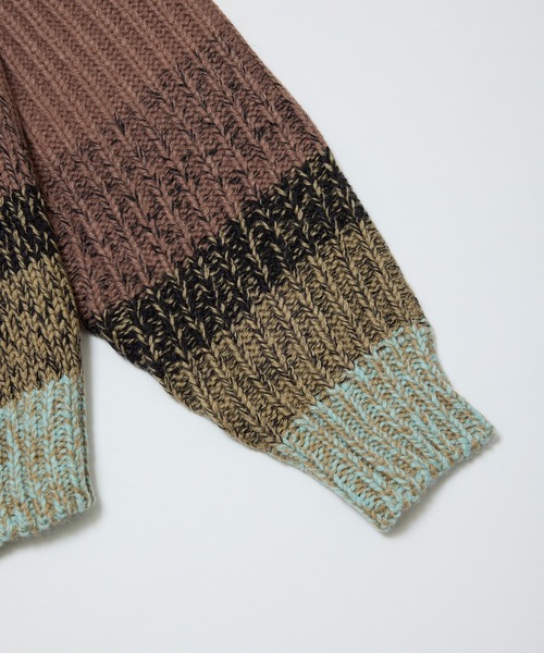 BAL（バル）の「GRADATION STRIPE CREWNECK SWEATER（ニット/セーター・メンズ・ブルー/グリーン/オレンジ・3/2/1）」の19枚目の写真