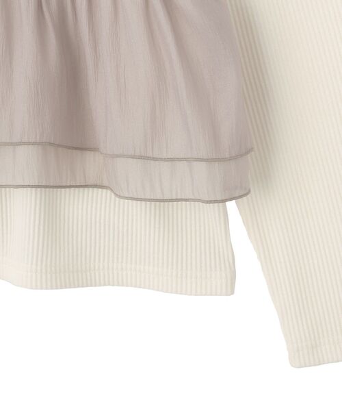 Green Parks(グリーンパークス)の「オーガンジービスチェドッキングプルオーバー(Tシャツ/カットソー・レディース・ブラック/グレー/ホワイト系その他2・FREE)」の10枚目の写真