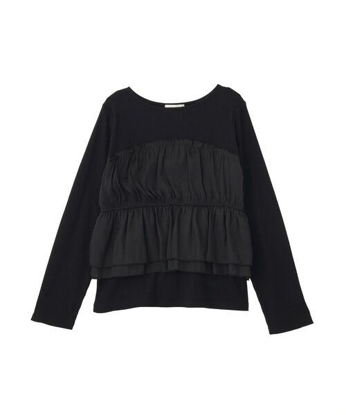 Green Parks(グリーンパークス)の「オーガンジービスチェドッキングプルオーバー(Tシャツ/カットソー・レディース・ブラック/グレー/ホワイト系その他2・FREE)」の5枚目の写真