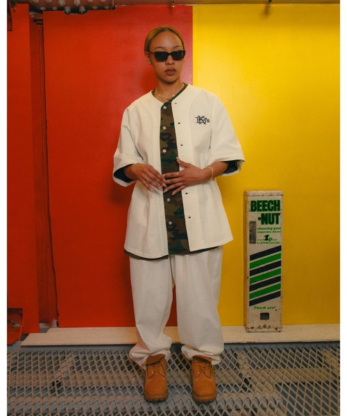 KEBOZ（ケボズ）の「EFG TENJIKU BASEBALL JERSEY（シャツ/ブラウス・メンズ・ネイビー/カモフラージュ/ホワイト/グレー/チャコールグレー/ブラック・S/M/L/XL/2XL）」の8枚目の写真