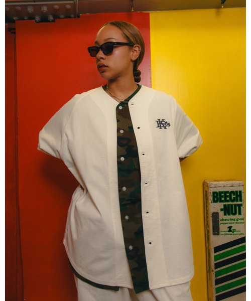 KEBOZ（ケボズ）の「EFG TENJIKU BASEBALL JERSEY（シャツ/ブラウス・メンズ・ネイビー/カモフラージュ/ホワイト/グレー/チャコールグレー/ブラック・S/M/L/XL/2XL）」の9枚目の写真