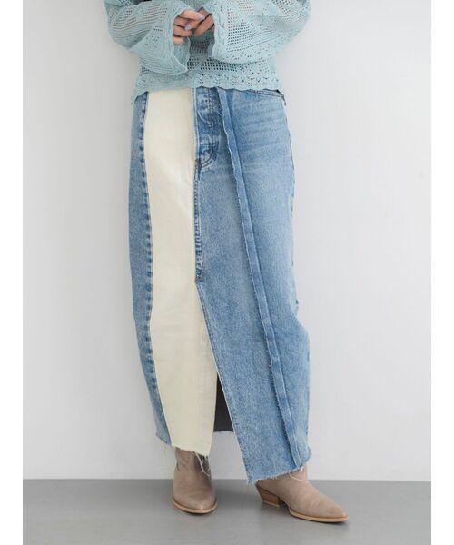 Ungrid(アングリッド)の「リメイクデザインデニムスカート(スカート・レディース・ブルー・MEDIUM/SMALL)」の6枚目の写真