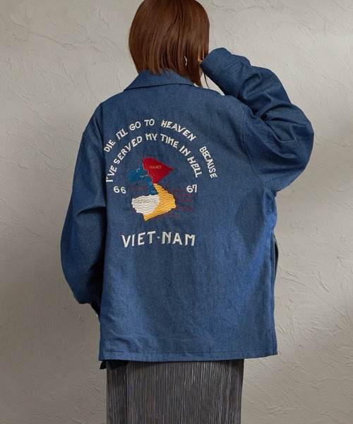 TAION（タイオン）の「[TAION/タイオン] ノンダウン リバーシブルベトジャン（その他アウター・レディース・レオパード/インディゴブルー・L/M）」の18枚目の写真