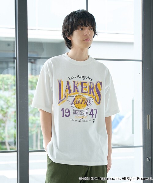 coen(コーエン)の「NBA別注ヴィンテージライクプリントTシャツ(Tシャツ/カットソー・メンズ・ネイビー/ホワイト/グレー/ブラック/ダークグリーン/パープル・S/XL/L/M)」の9枚目の写真