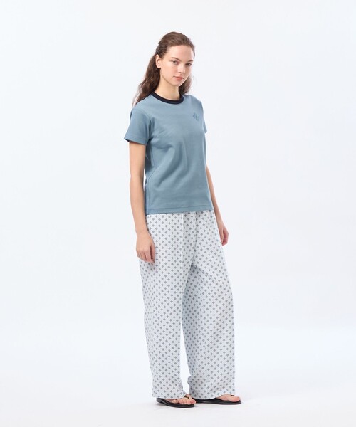 MACKINTOSH PHILOSOPHY（ﾏｯｷﾝﾄｯｼｭ ﾌｨﾛｿﾌｨｰ）の「ラッケンブースリンガーネックTシャツ（Tシャツ/カットソー・レディース・ブラック/ブルー系その他7/オフホワイト・38）」の6枚目の写真