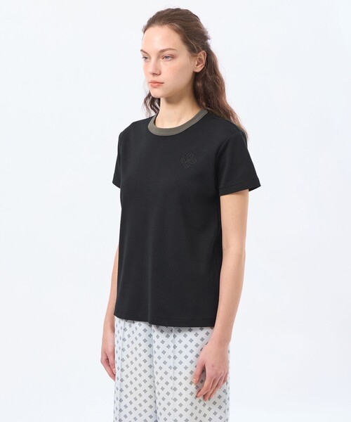 MACKINTOSH PHILOSOPHY（ﾏｯｷﾝﾄｯｼｭ ﾌｨﾛｿﾌｨｰ）の「ラッケンブースリンガーネックTシャツ（Tシャツ/カットソー・レディース・ブラック/ブルー系その他7/オフホワイト・38）」の8枚目の写真