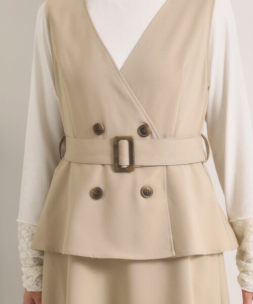 ITS'DEMO（イッツデモ）の「【手洗い可】トレンチ風ジャンスカ（ワンピース・レディース・グレー/ベージュ/チャコールグレー・00）」の22枚目の写真