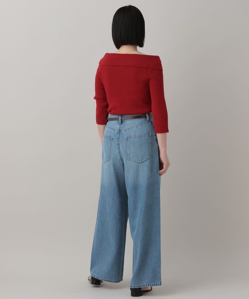 A part by(アパートバイ)の「オフショルリブニットプルオーバー_5分袖(ニット/セーター・レディース・アイボリー/ネイビー・FREE)」の13枚目の写真