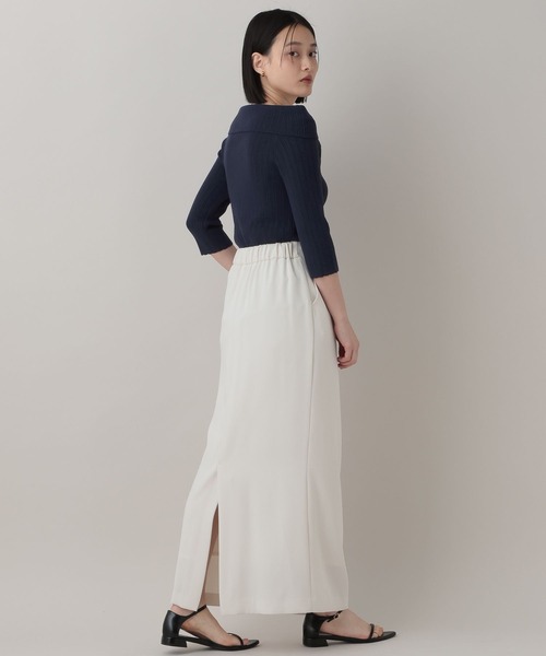 A part by(アパートバイ)の「オフショルリブニットプルオーバー_5分袖(ニット/セーター・レディース・アイボリー/ネイビー・FREE)」の19枚目の写真